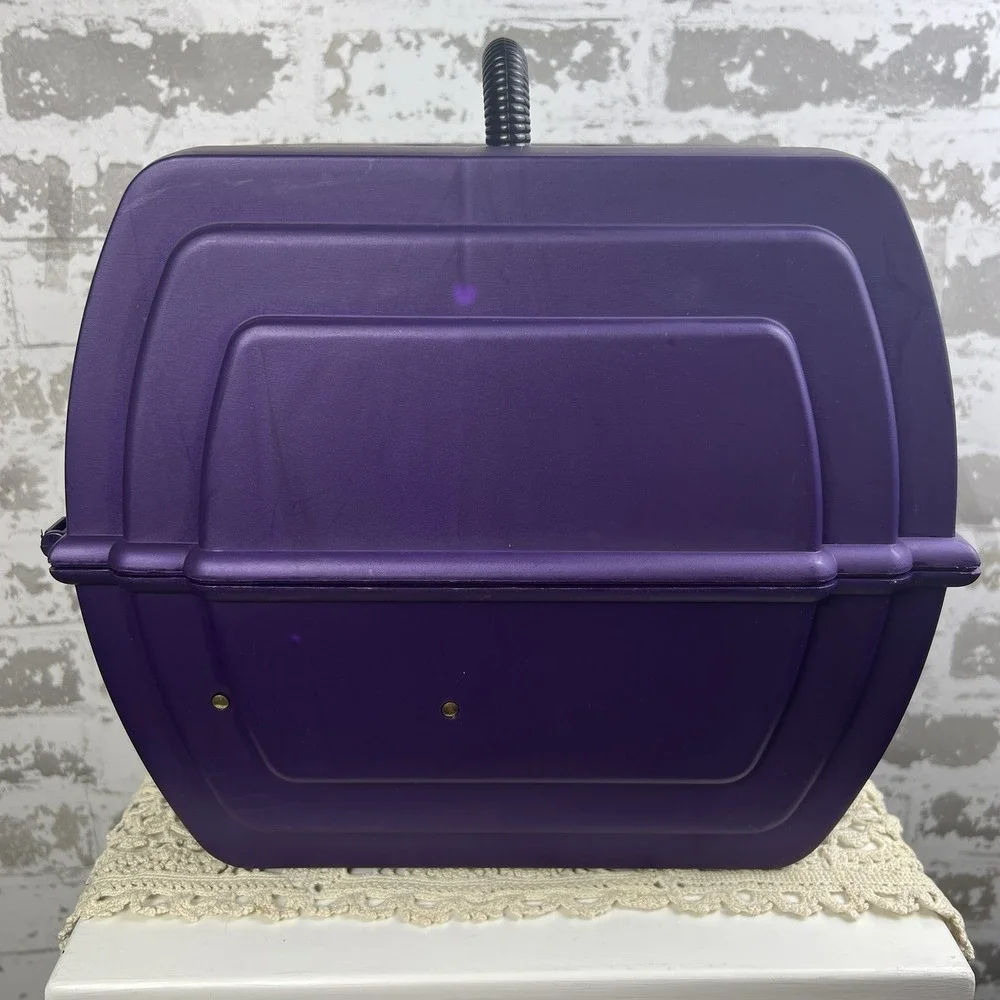 Vtg 90s Sassaby XL Travel Makeup Case Purple Black Model 103 Deluxe Plus 3 Tier